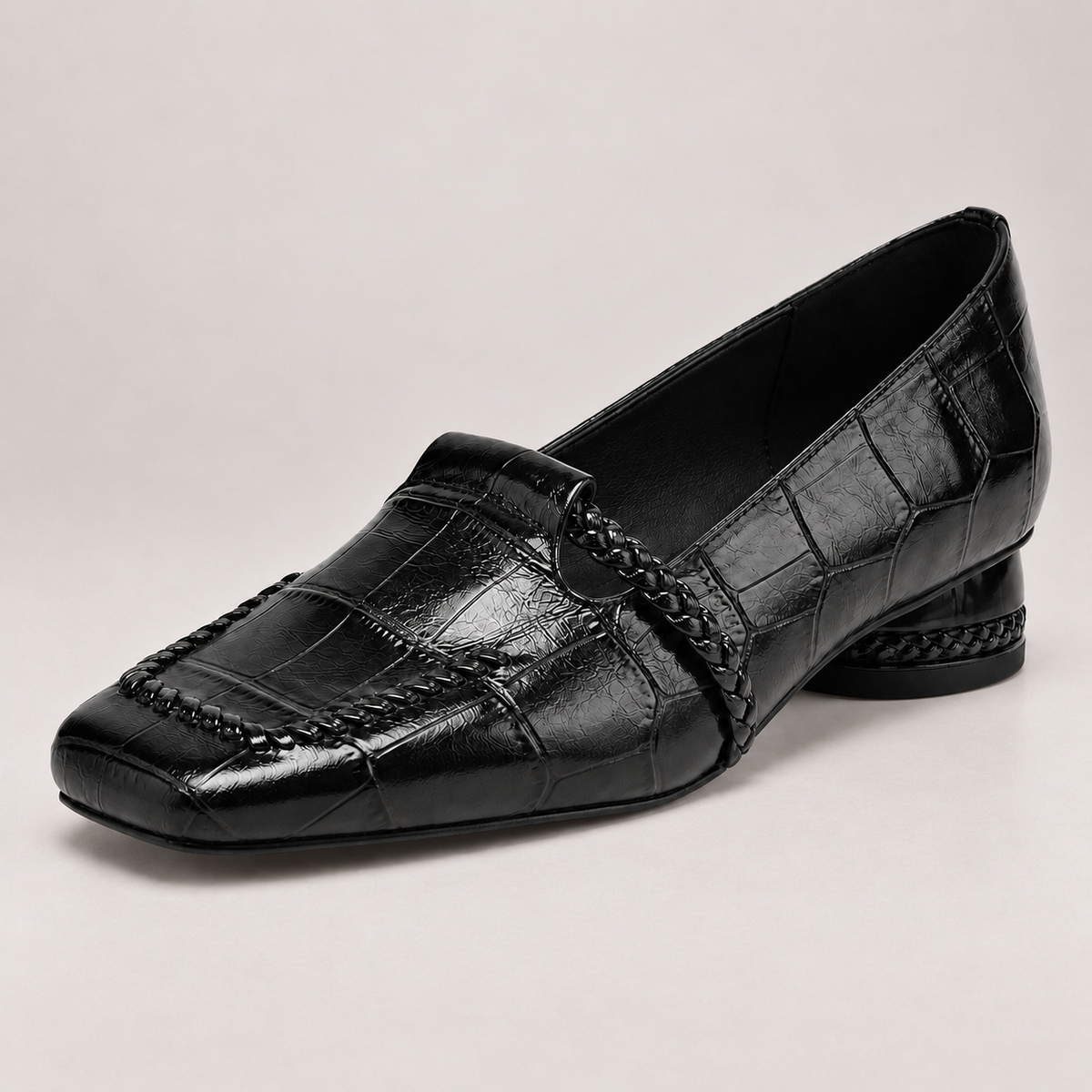 Croc-Embossed Heel