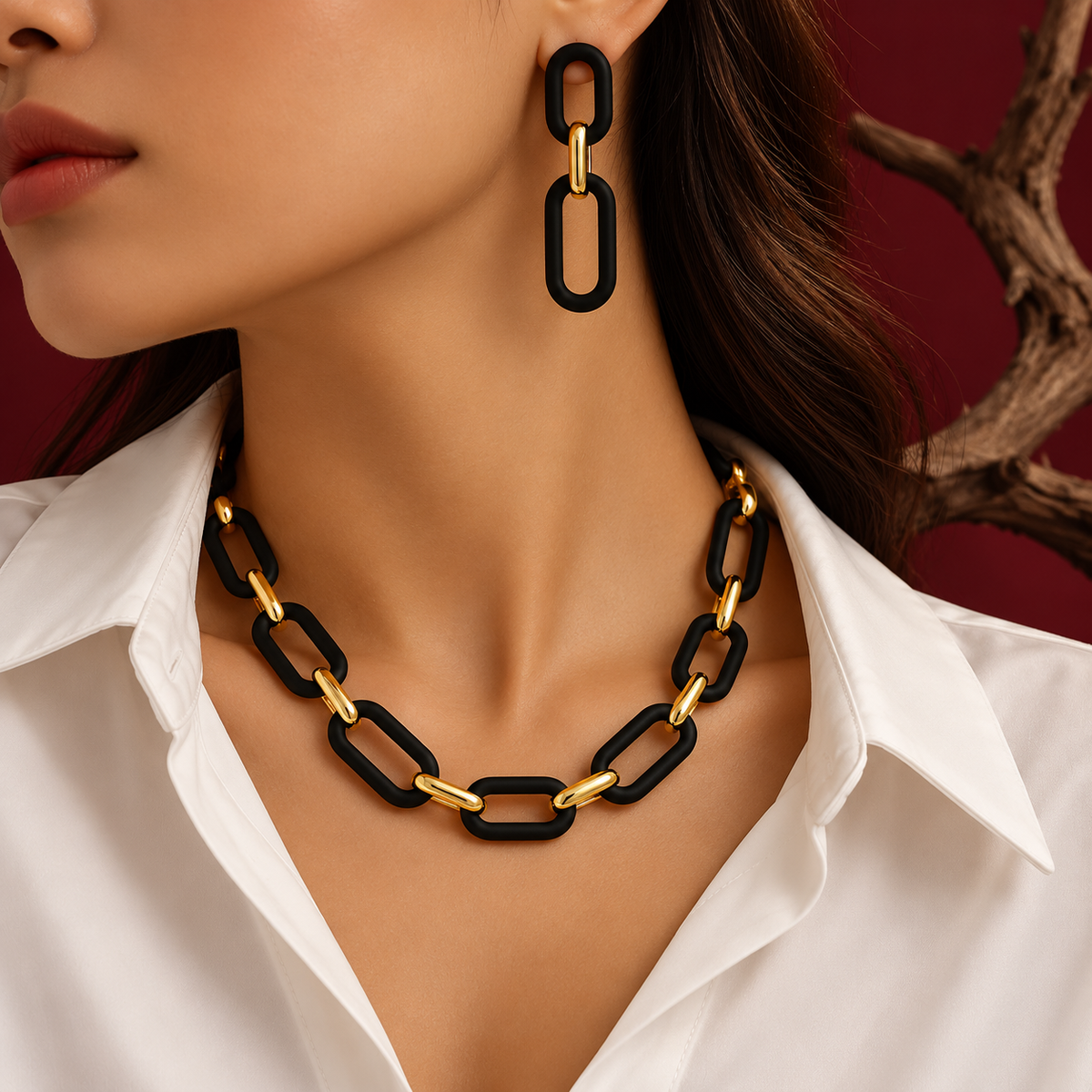 Noir Link Jewelry Set