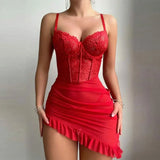 Elegant Lace Corset Mini Dress