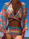 Santorini Blue 3-Piece Bikini Set