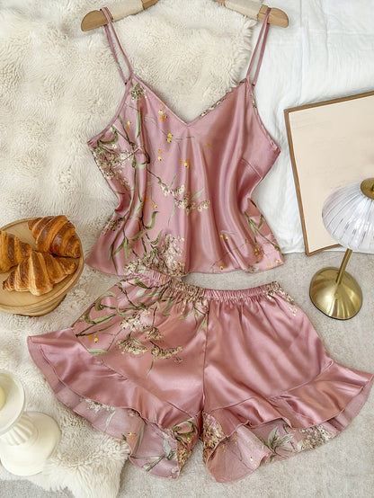 Noir Bloom Satin Set