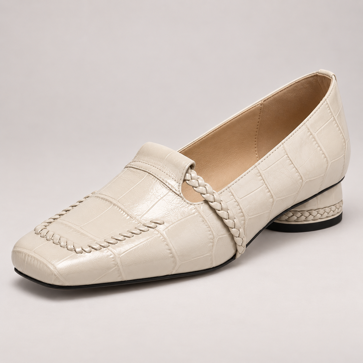 Croc-Embossed  Heel