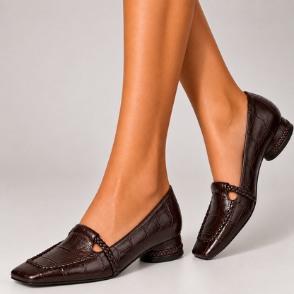 Croc-Embossed  Heel