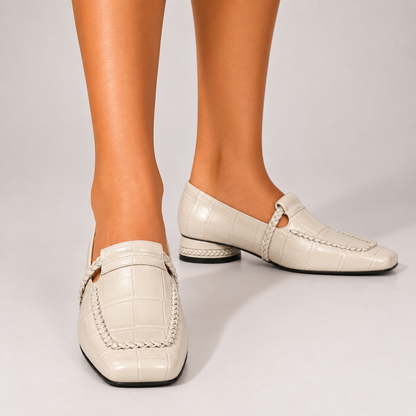 Croc-Embossed  Heel
