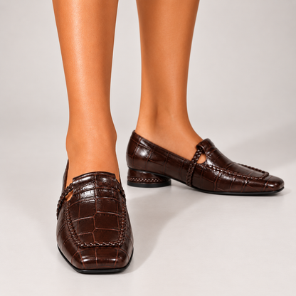 Croc-Embossed  Heel