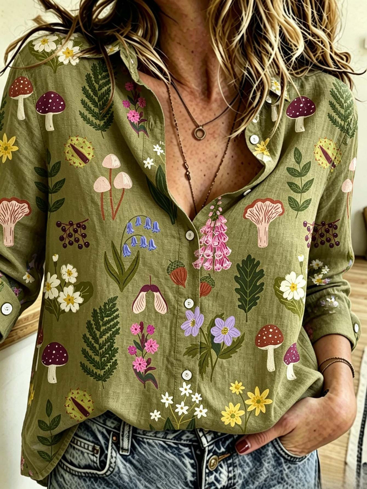 Willow Meadow Botanical Linen Shirt