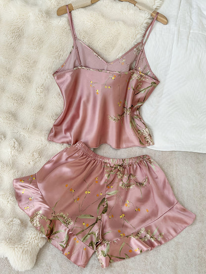 Noir Bloom Satin Set