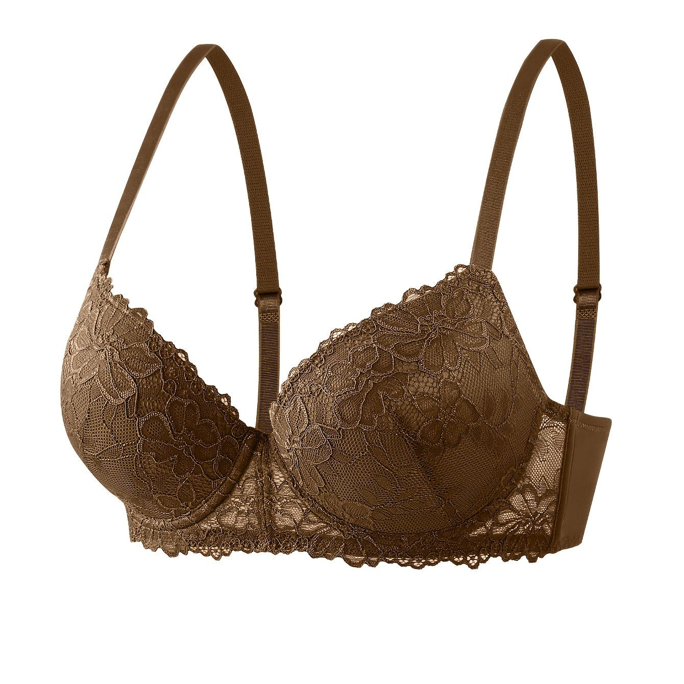 Floral Lace Push-Up Underwire Bra