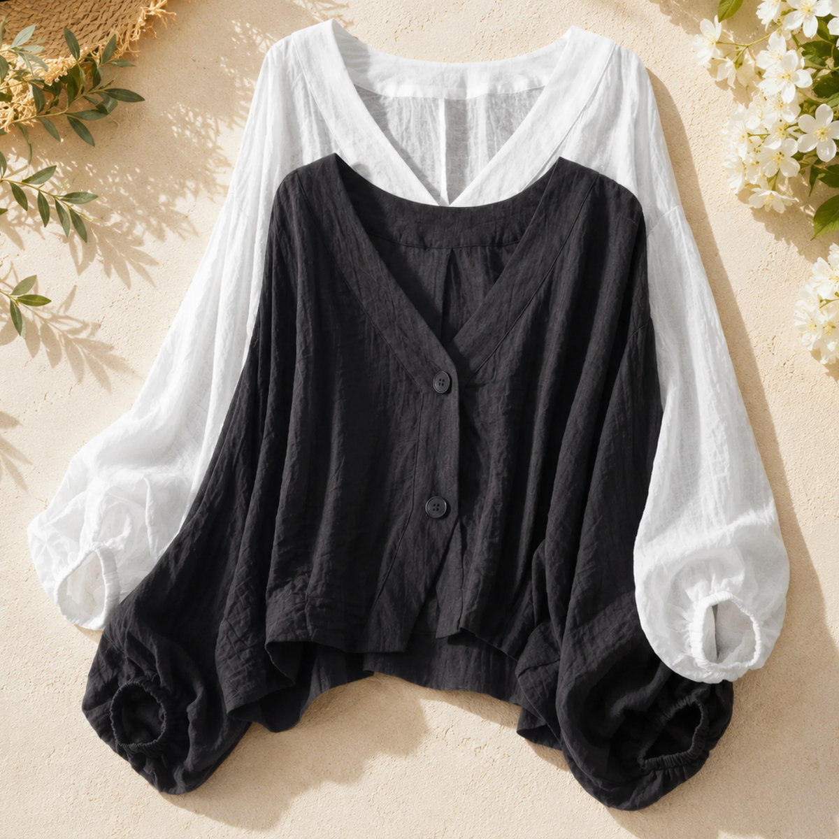 Elara Airy Batwing Blouse
