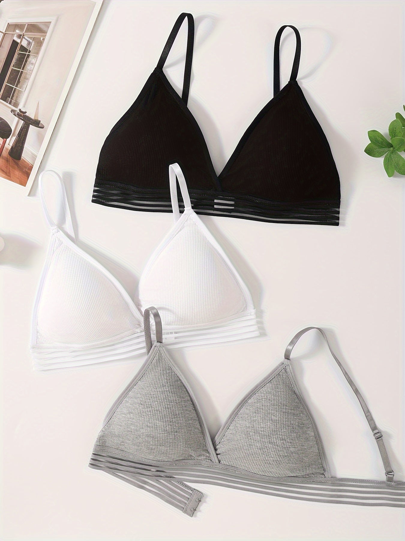 Ribbed Comfort Bralette – 3PC Set