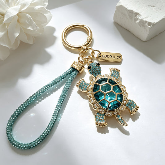 Golden Turtle Lucky Charm Keychain
