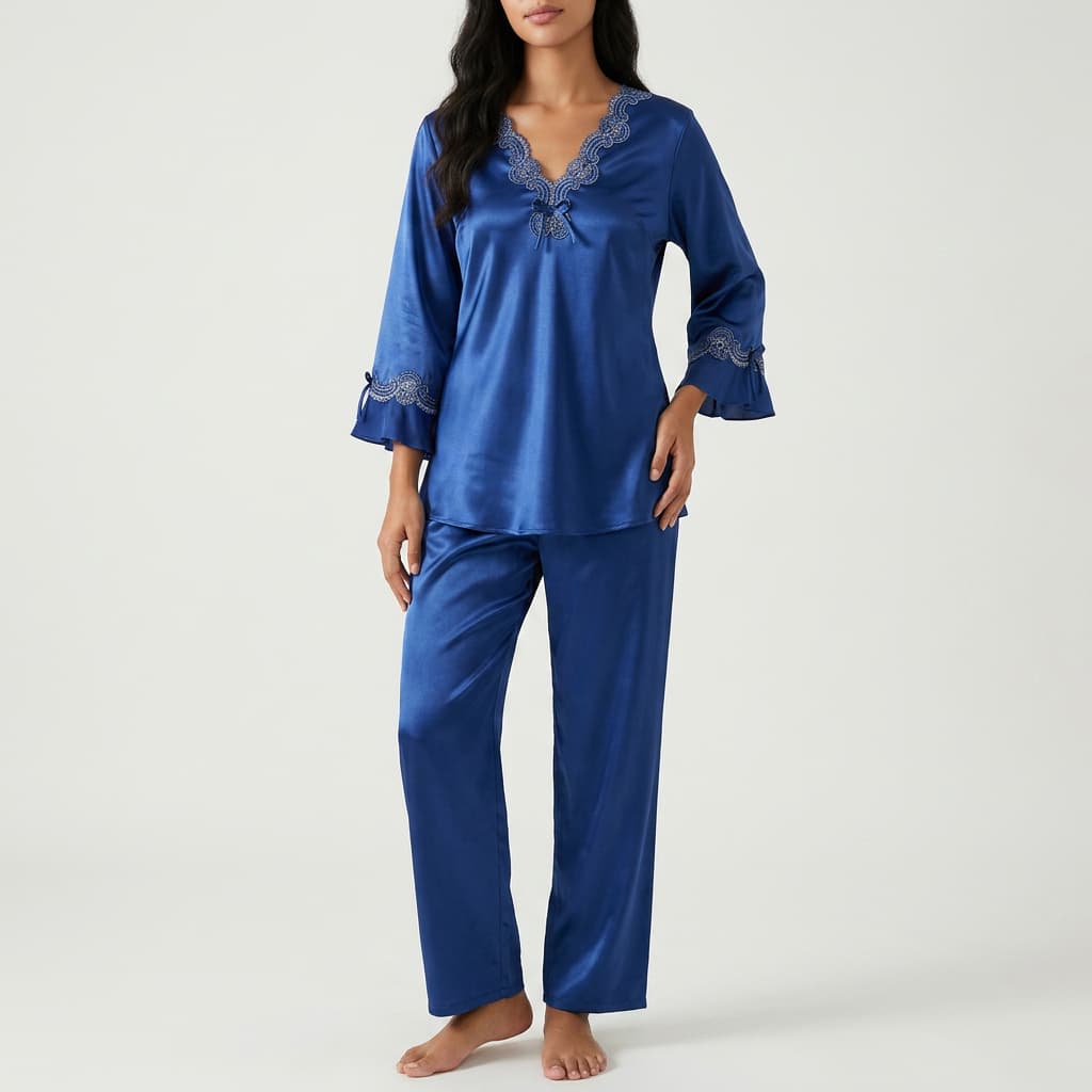 Aurelia Satin Lace Lounge Set
