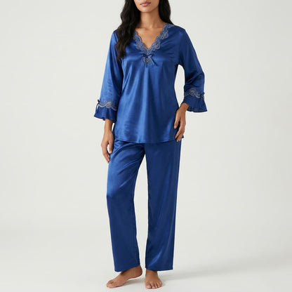 Aurelia Satin Lace Lounge Set
