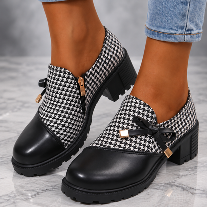 Eloise Houndstooth Bow Loafers