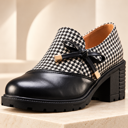Eloise Houndstooth Bow Loafers