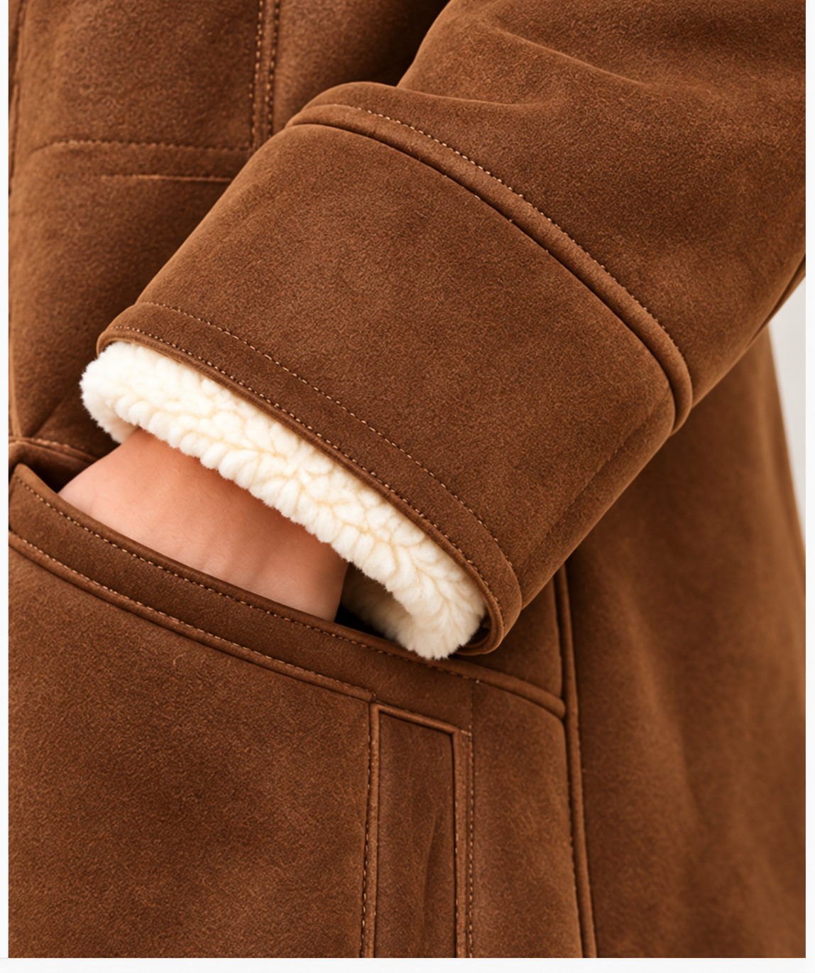 Aurelia Suede-Look Shearling Coat