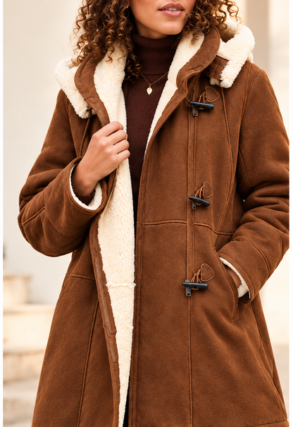 Aurelia Suede-Look Shearling Coat