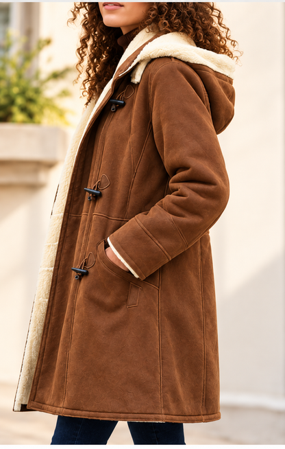 Aurelia Suede-Look Shearling Coat