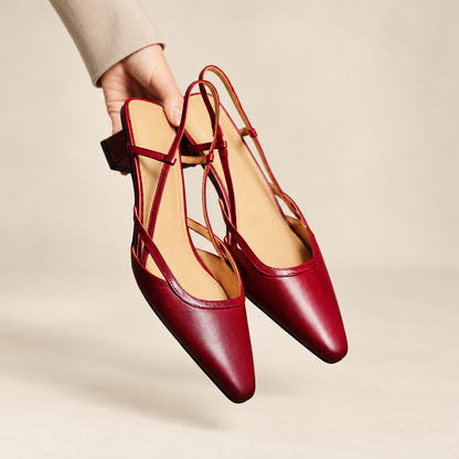 Aurelia Luxe Leather Slingback Heels