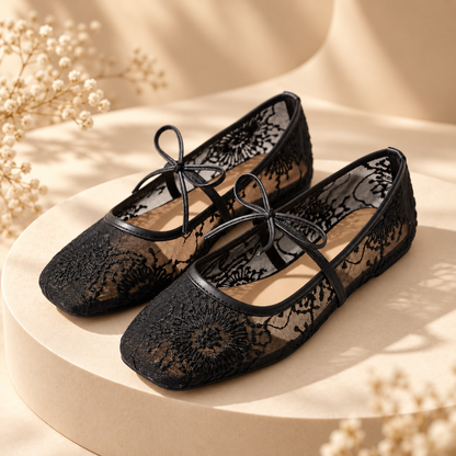 Luna Lace Bow Ballet Flats