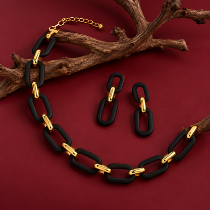 Noir Link Jewelry Set