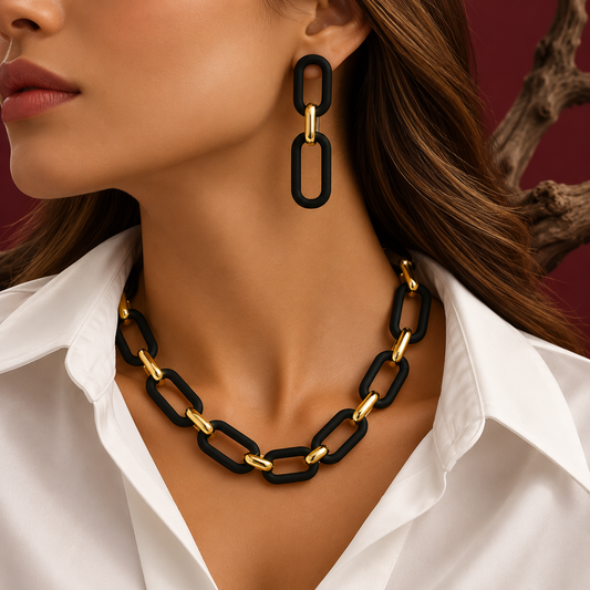 Noir Link Jewelry Set