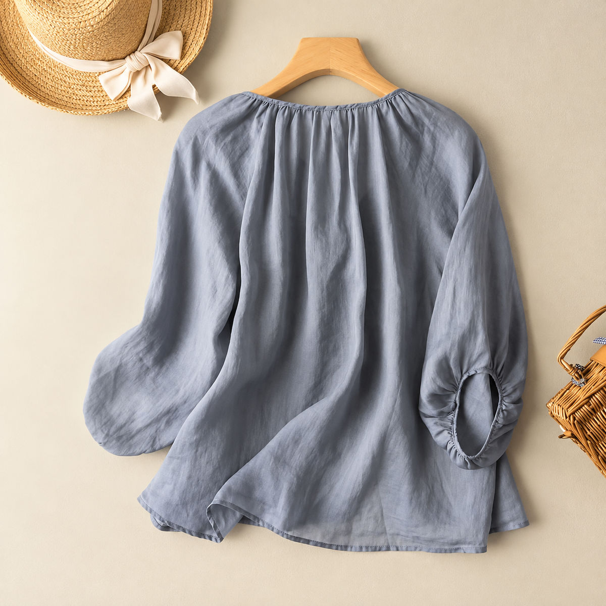 Elara Linen Lantern Top