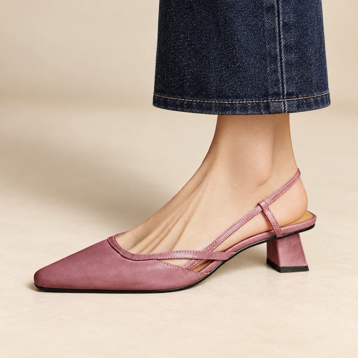 Aurelia Luxe Leather Slingback Heels