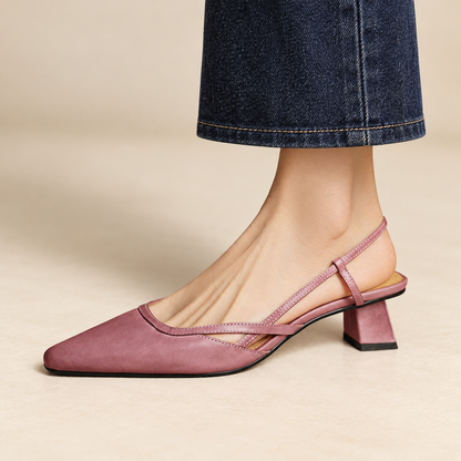 Aurelia Luxe Leather Slingback Heels