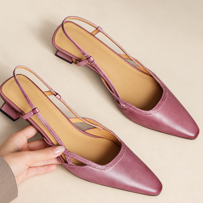 Aurelia Luxe Leather Slingback Heels