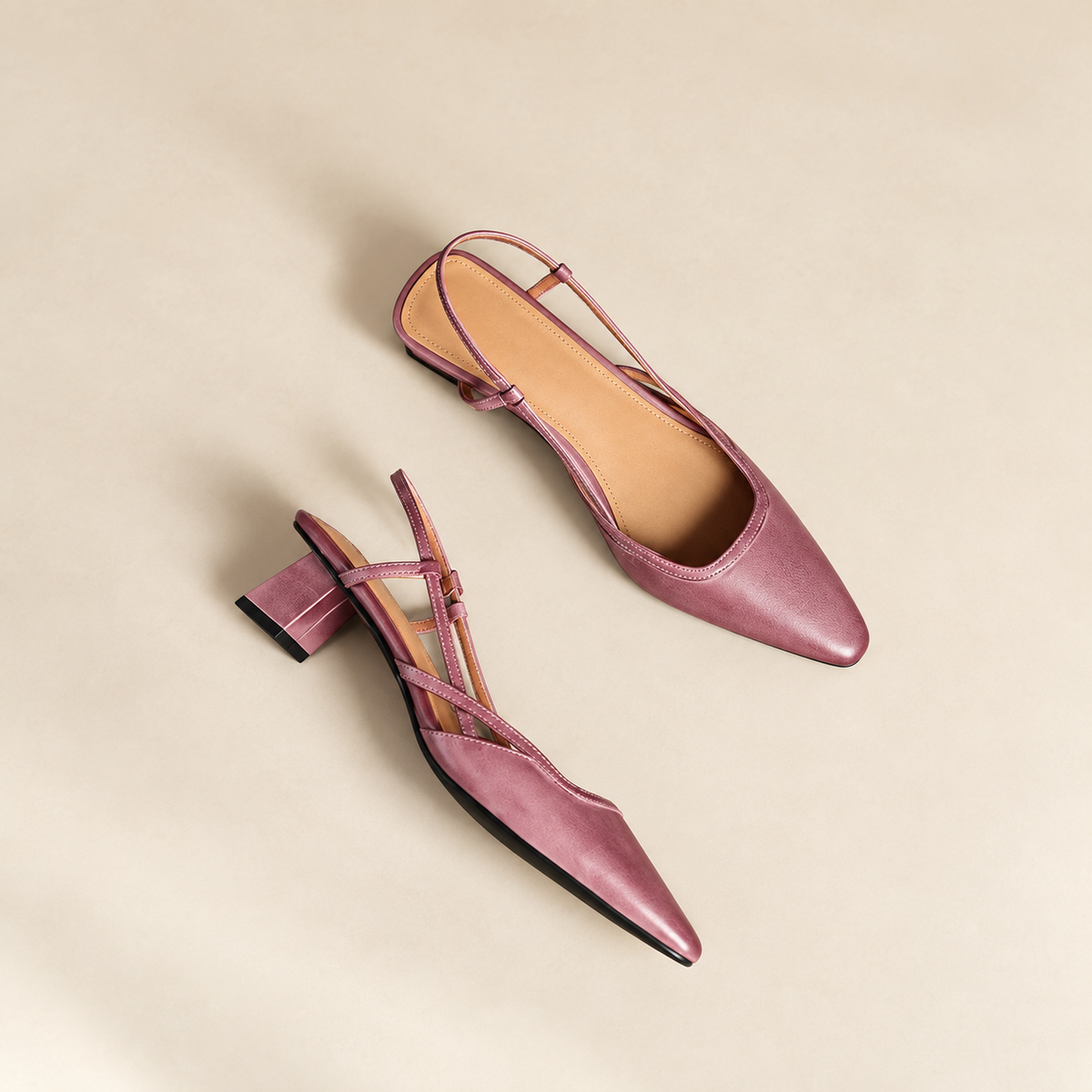 Aurelia Luxe Leather Slingback Heels