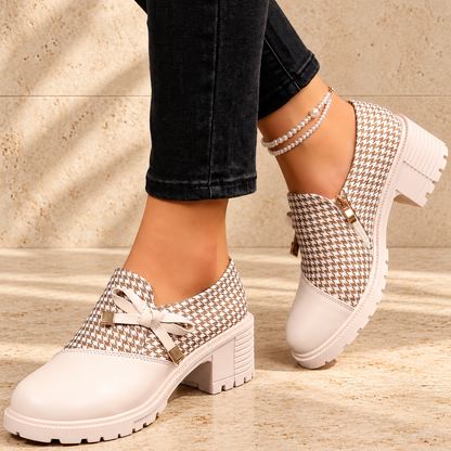 Eloise Houndstooth Bow Loafers