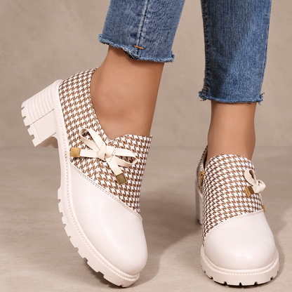 Eloise Houndstooth Bow Loafers