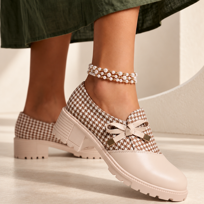 Eloise Houndstooth Bow Loafers