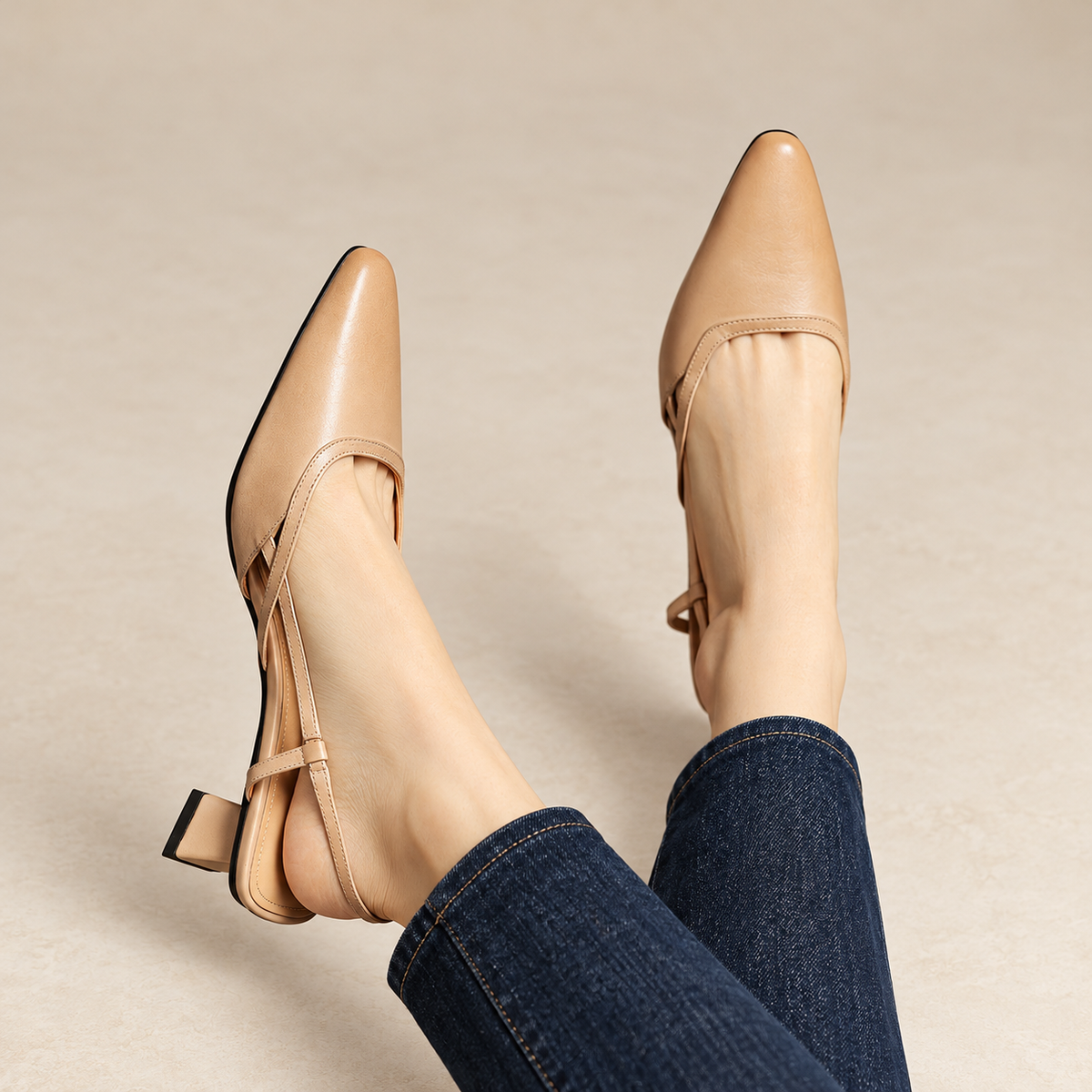 Aurelia Luxe Leather Slingback Heels