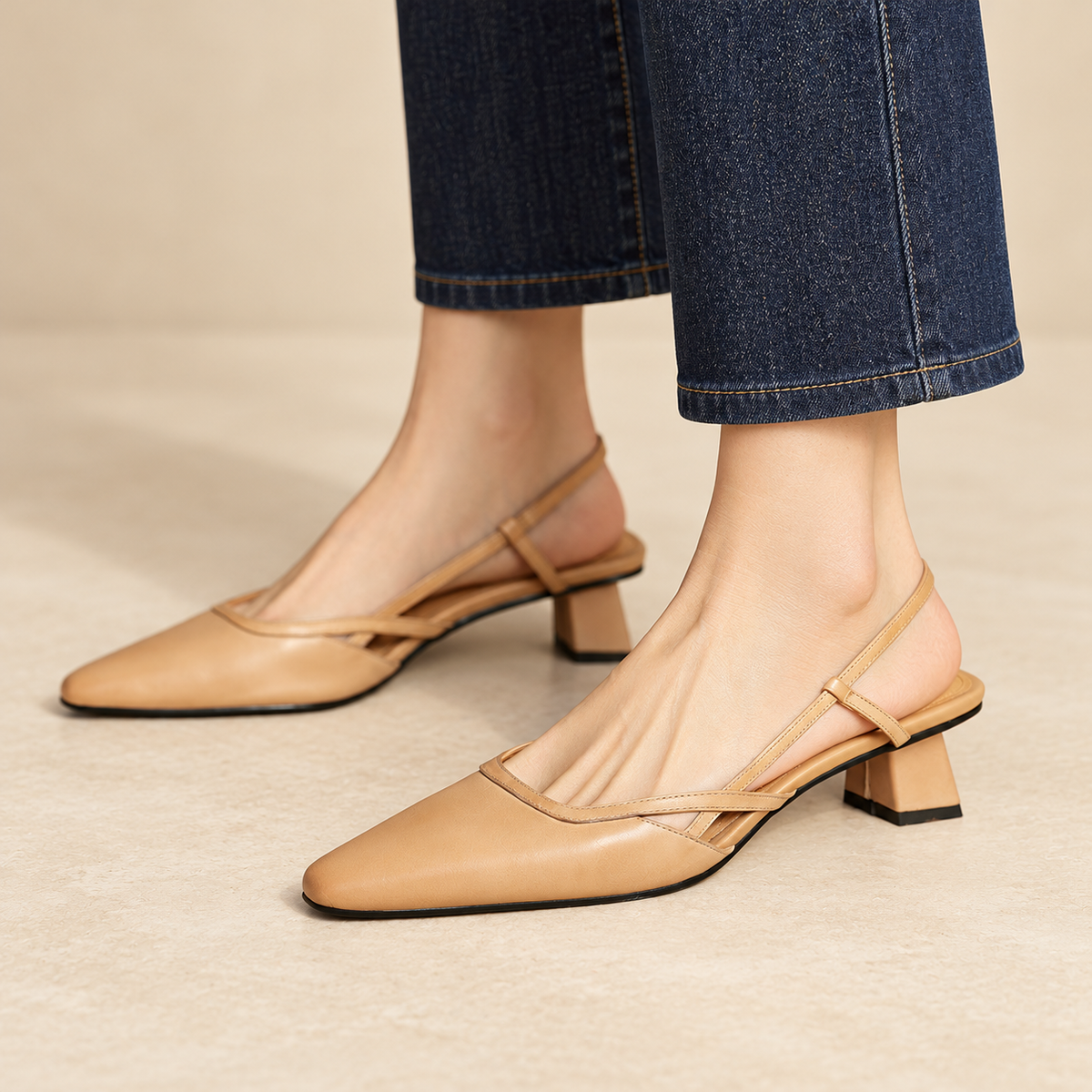 Aurelia Luxe Leather Slingback Heels