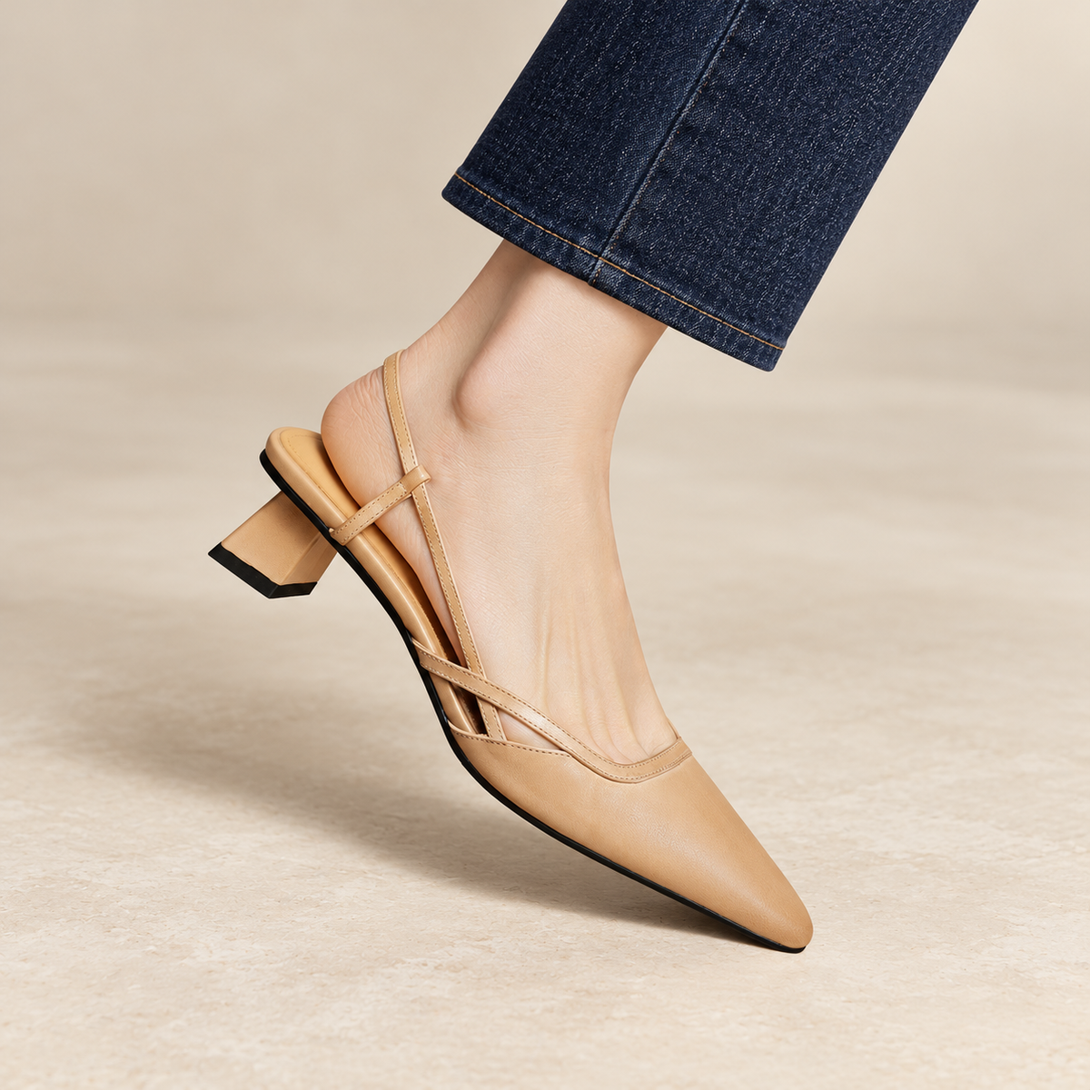 Aurelia Luxe Leather Slingback Heels