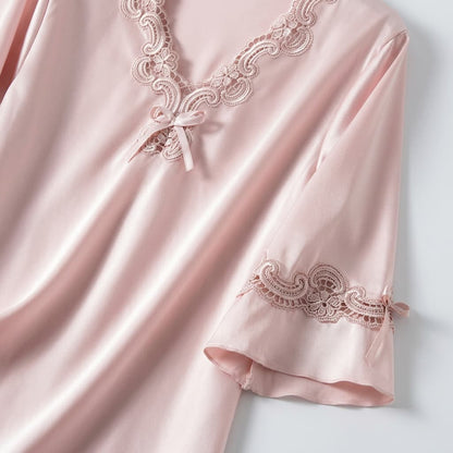Aurelia Satin Lace Lounge Set