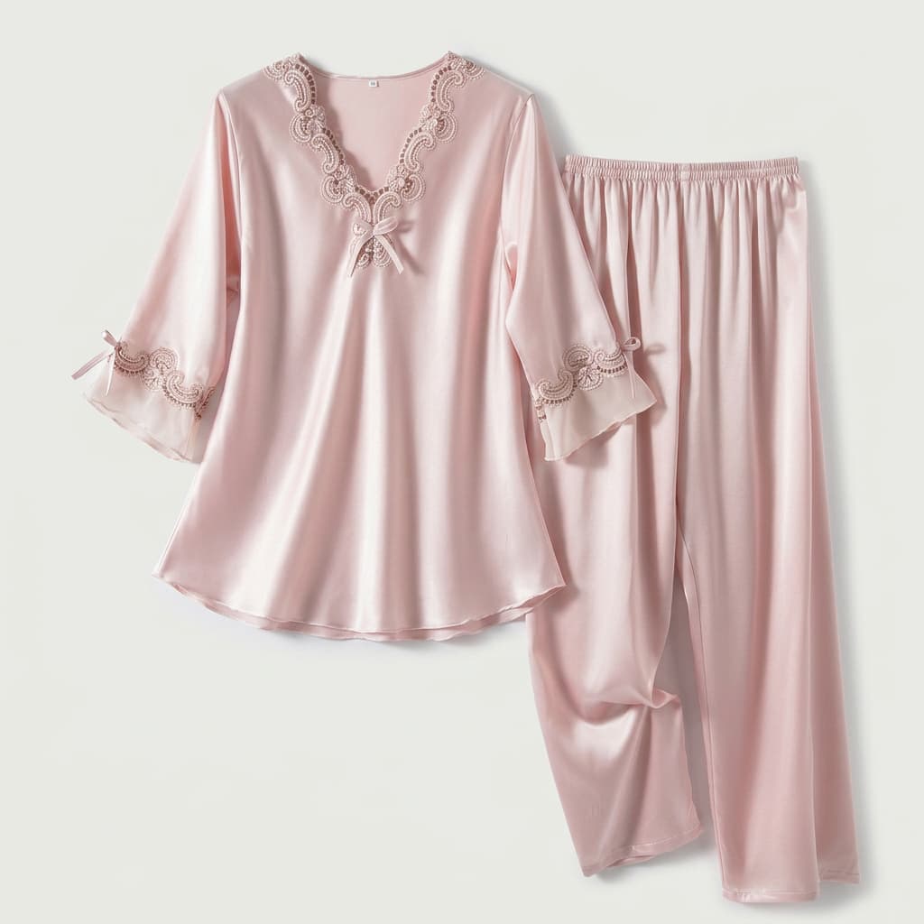 Aurelia Satin Lace Lounge Set