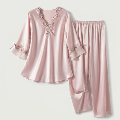 Aurelia Satin Lace Lounge Set
