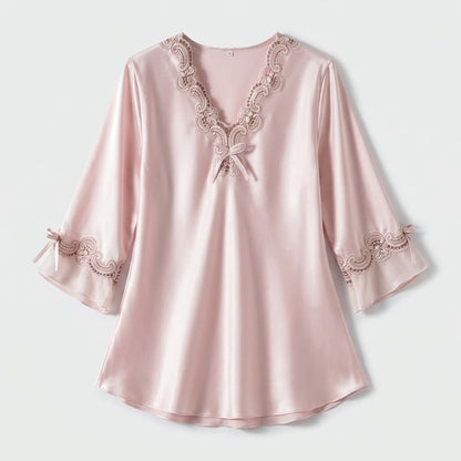 Aurelia Satin Lace Lounge Set
