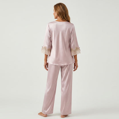 Aurelia Satin Lace Lounge Set