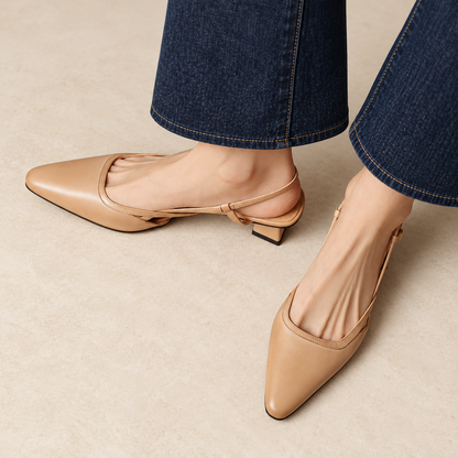 Aurelia Luxe Leather Slingback Heels