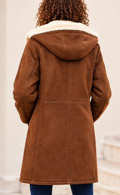 Aurelia Suede-Look Shearling Coat
