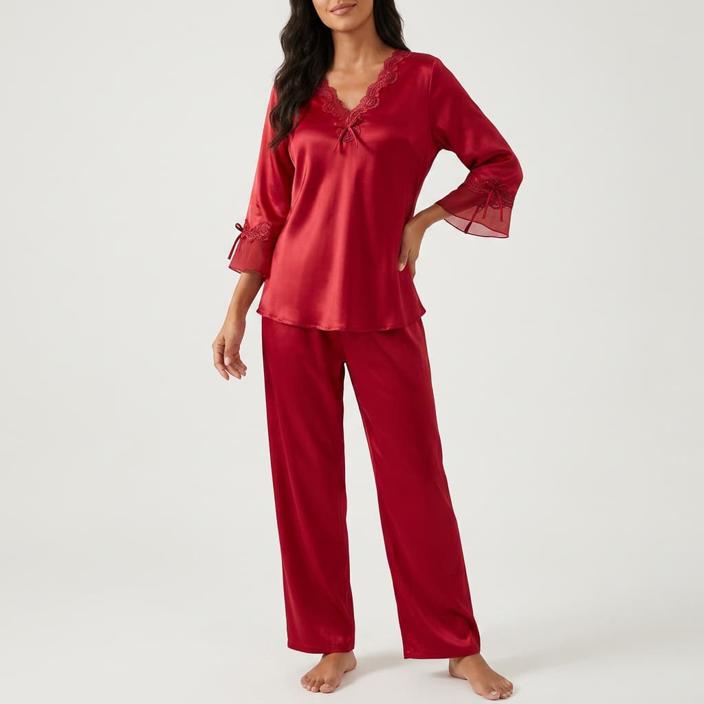 Aurelia Satin Lace Lounge Set