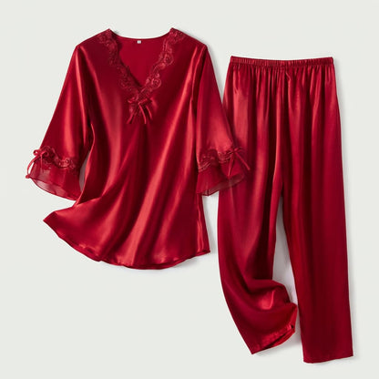 Aurelia Satin Lace Lounge Set