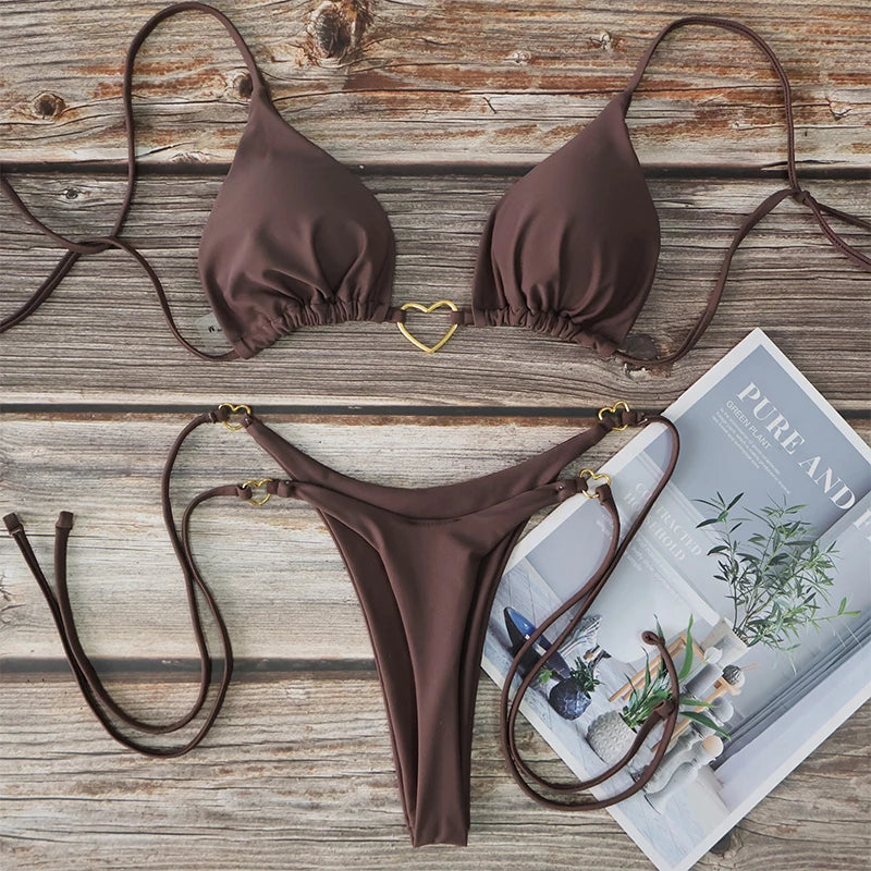Amora Heart Detail Bikini Set