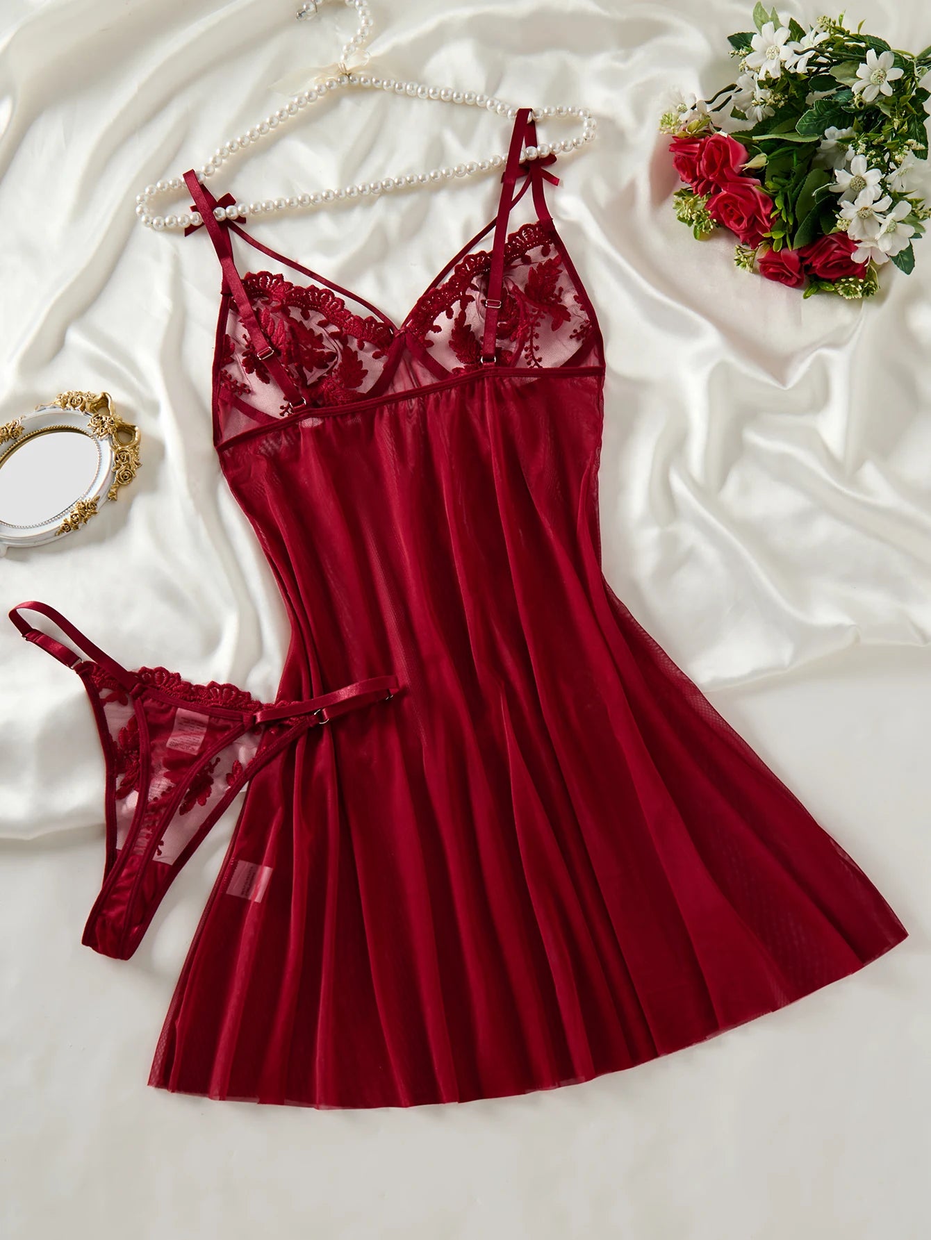 Scarlet Lace Babydoll Set
