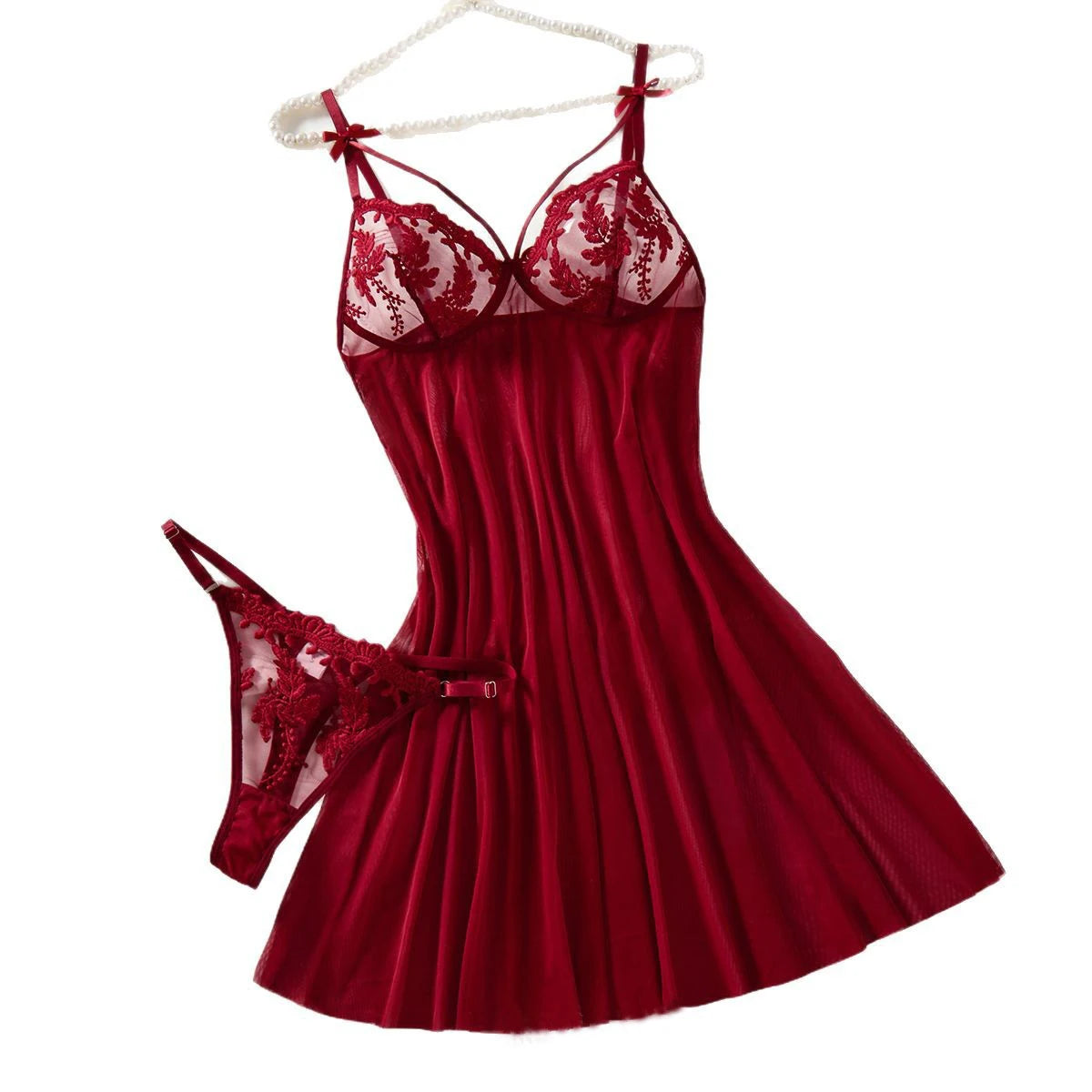 Scarlet Lace Babydoll Set