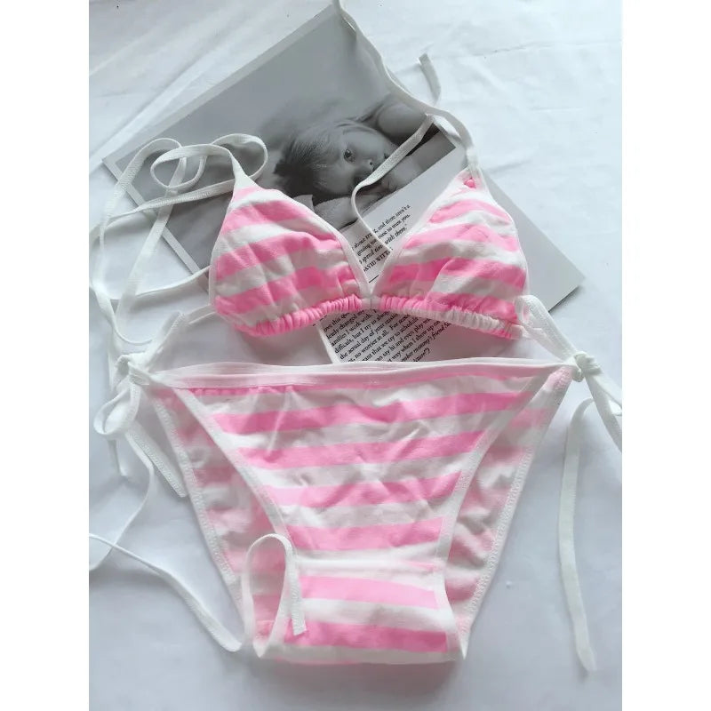 Lace-up Strap Bikini Set